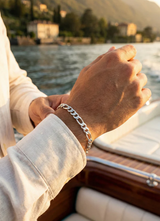 7mm Sterling Silver Figaro Bracelet