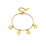 18k Gold Cube Linked Butterfly Anklet