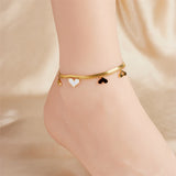 18k Gold Double Layered heart Anklet