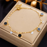 18k Gold Black Gem Diamond Anklet