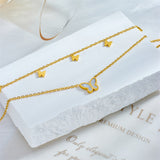 18k Gold Inter Linked Butterfly Love Anklet
