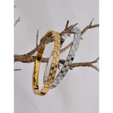 18k Gold Double Layered Diamond Bangle