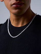 Sterling Silver 4mm Moissanite Tennis Chain
