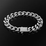 Sterling Silver Clasp Cuban Bracelet