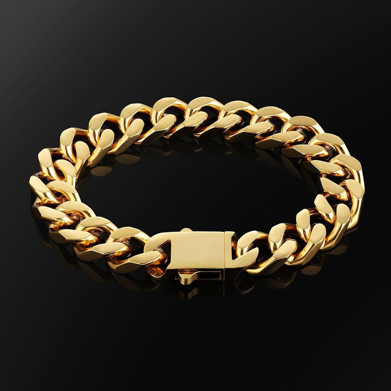 18k Gold Clasp Cuban Bracelet