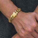 18k Gold Clasp Cuban Bracelet