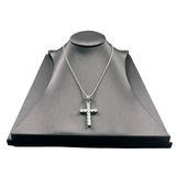 Sterling Silver Diamond Cross Pendant Chain Necklace