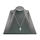 Sterling Silver Mini Diamond Cross Pendant Necklace