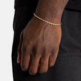 3mm 18K Gold Rope Bracelet