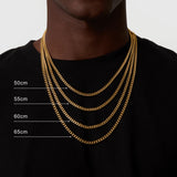 3mm 18k Gold Cuban Link Chain