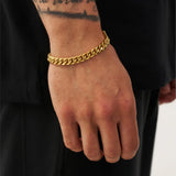 8mm 18k Gold Cuban Link Bracelet