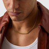 3mm 18k Gold Cuban Link Chain