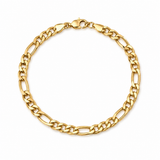 5mm 18k Gold Figaro Bracelet