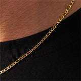 3mm 18k Gold Figaro Chain