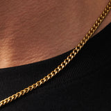 3mm 18k Gold Cuban Link Chain