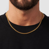 3mm 18k Gold Cuban Link Chain