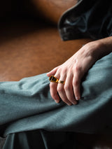 18K Gold Tiger Eye Ring