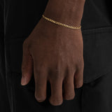 3mm 18k Gold Figaro Link Bracelet
