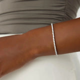 Sterling Silver Woman's 3mm Moissanite Tennis Bracelet