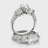 Royal Round Cut 1 Ct Sterling Silver Diamond Ring