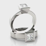 925 Sterling Silver 1 Crt Square Cut Lavish Ring