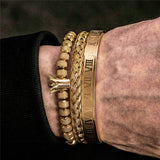 18k Gold Roman Numeral Bangle Bracelet
