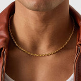 4mm 18K Gold Rope Chain
