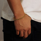 5mm 18K Gold Rope Bracelet