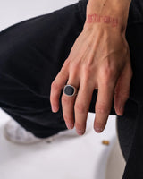 Sterling Silver Black Onyx Roulette Ring