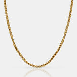 3mm 18k Gold Wheat Chain