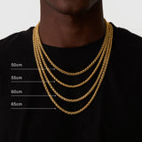 5mm 18k Gold Wheat Chain