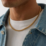5mm 18k Gold Wheat Chain