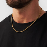 3mm 18k Gold Wheat Chain