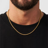 3mm 18k Gold Wheat Chain