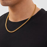 5mm 18k Gold Wheat Chain