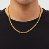 5mm 18k Gold Wheat Chain