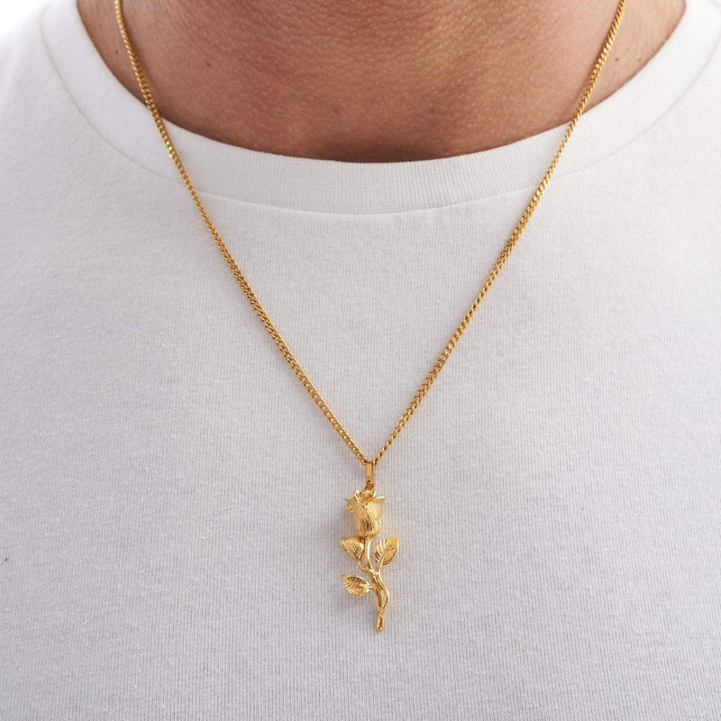 18k Gold Flower Pendant Necklace