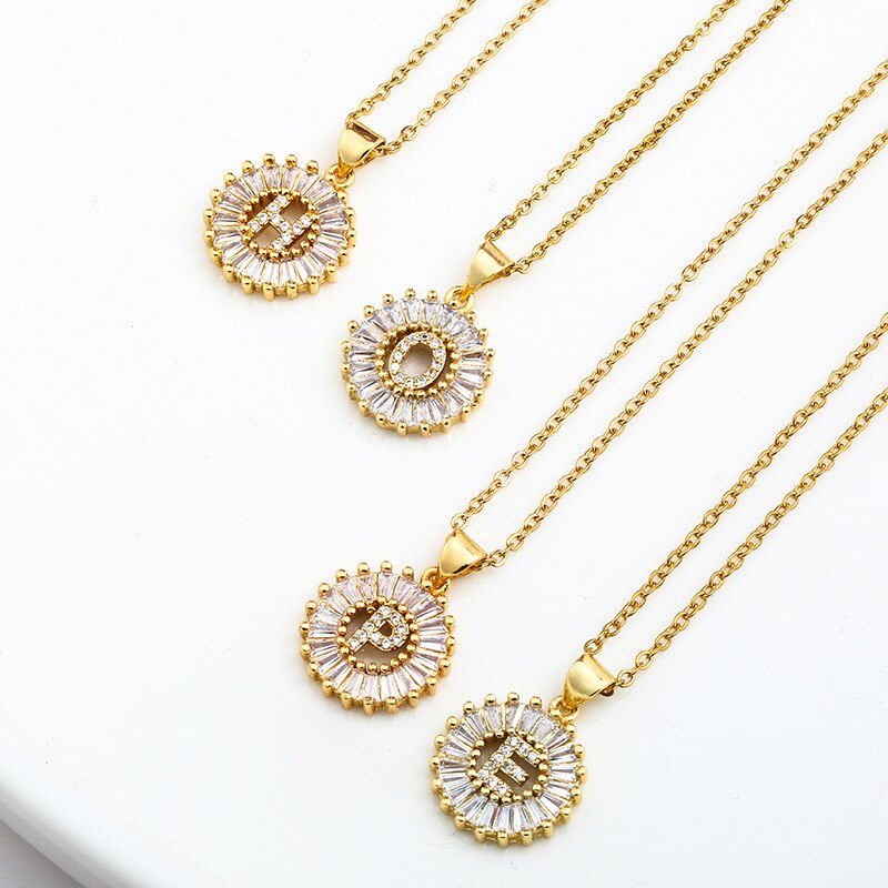 Diamond Moissanite Letter initial Pendant Necklace