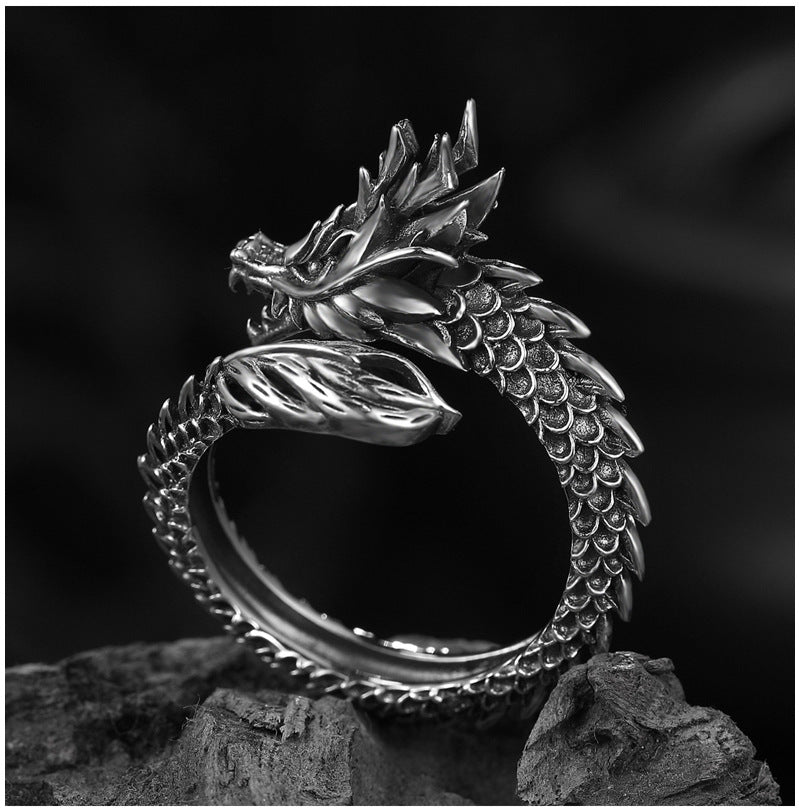 PO Dragon Silver Ring