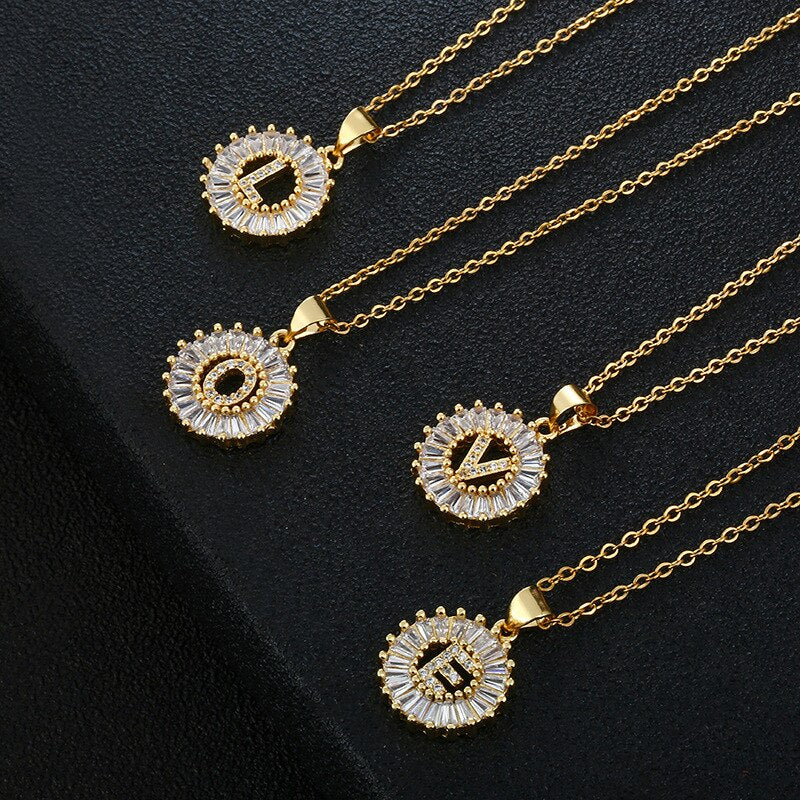 Diamond Moissanite Letter initial Pendant Necklace