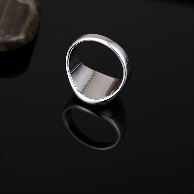 Black Sterling Silver Enamel Ring