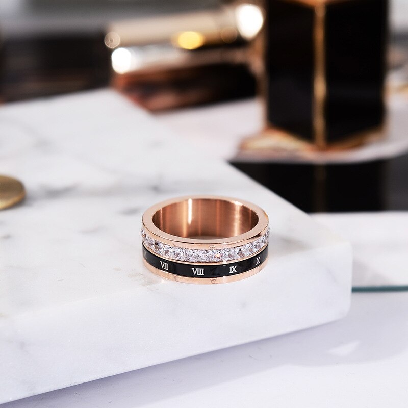 Rose Gold Diamond Numeral Ring