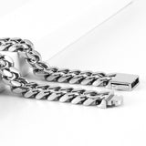 Sterling Silver Clasp Cuban Bracelet