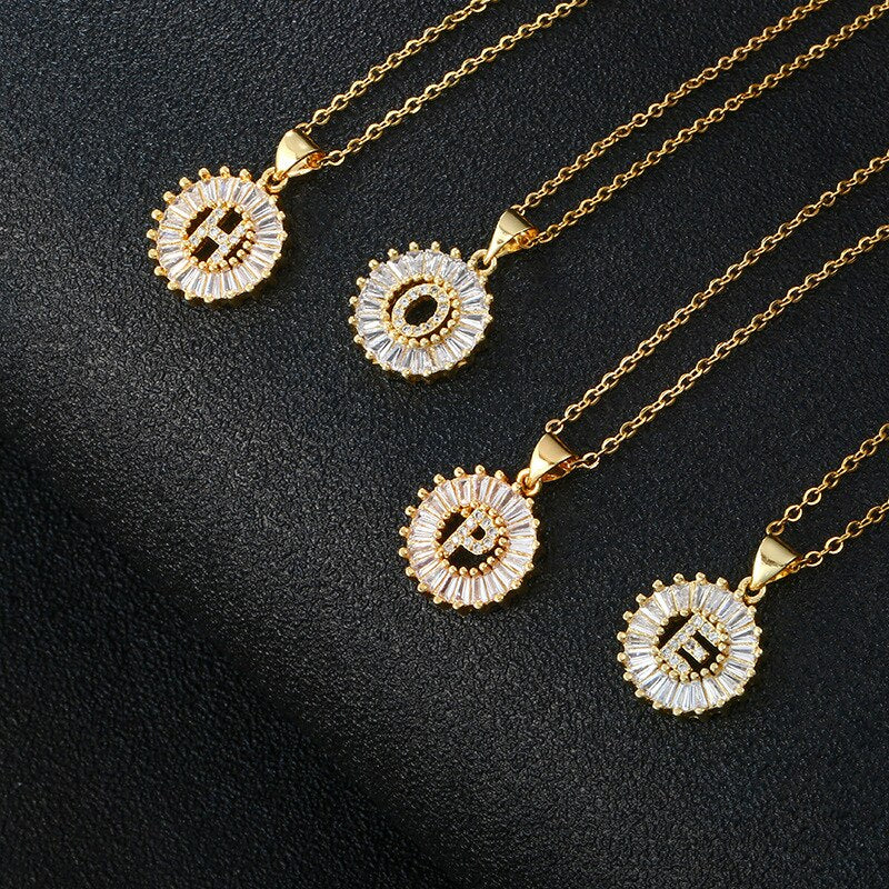 Diamond Moissanite Letter initial Pendant Necklace