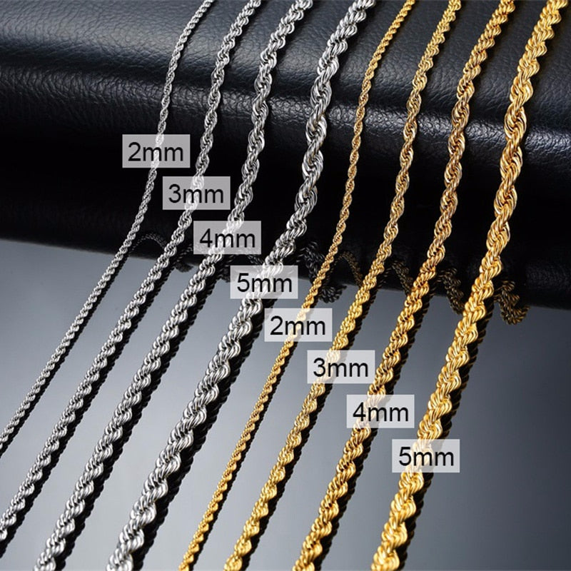 Sterling Silver Rope Necklace