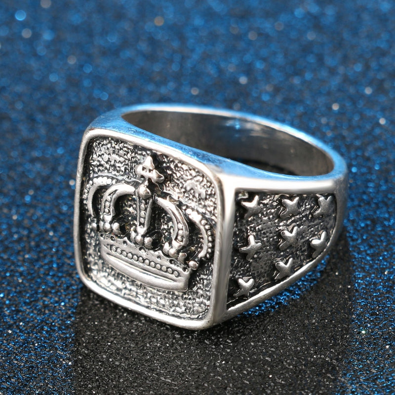 Kinel Antique Crown Silver Ring