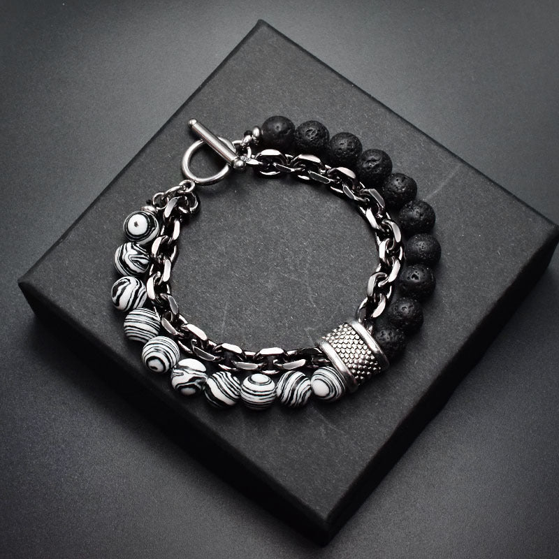 Tiger Eye Stone Beaded Silver Bracelet (10-Variants)