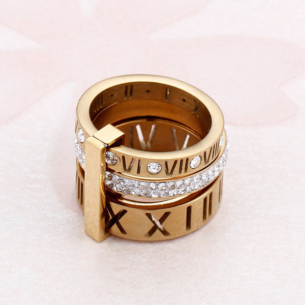 18k Gold Triple Stack Diamond Ring