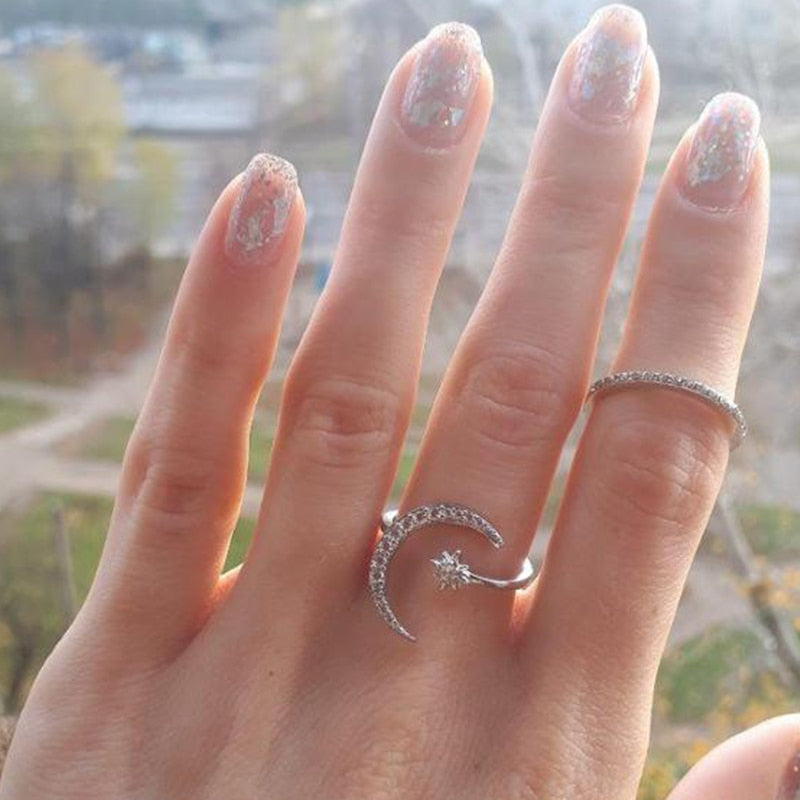 Sun Moon Diamond Ring