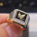 18k Gold Eagle Peripheral Ring